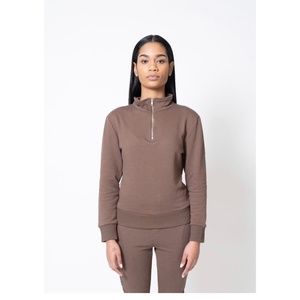 Half Zip Sweatshirt in Mocha - The Label